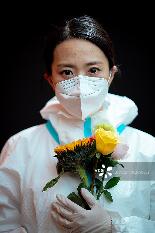 疫情防疫员肖像图片素材