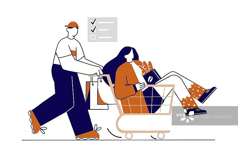 购物场景插画图片素材