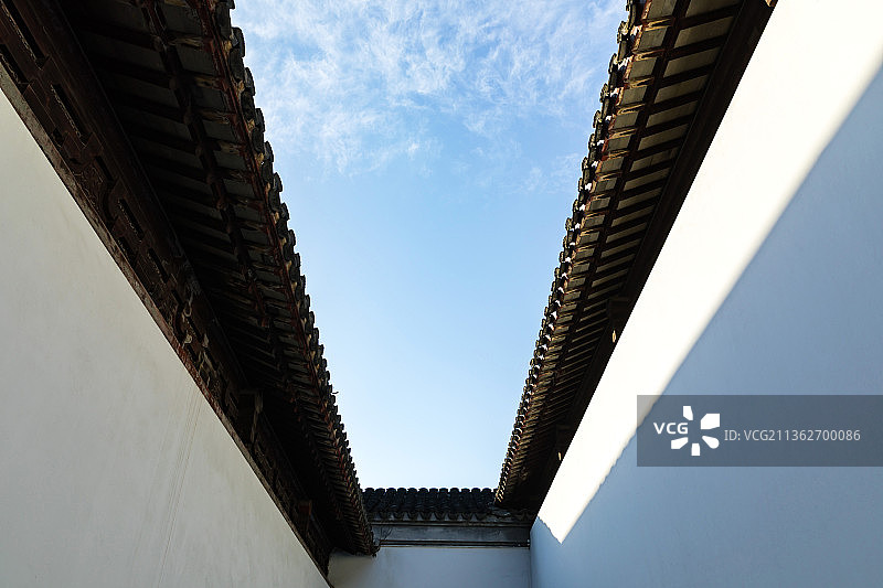 江南古建筑围墙图片素材