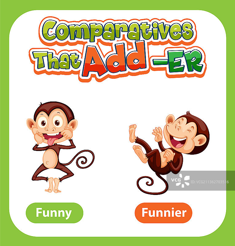 有趣的形容词比较图片素材