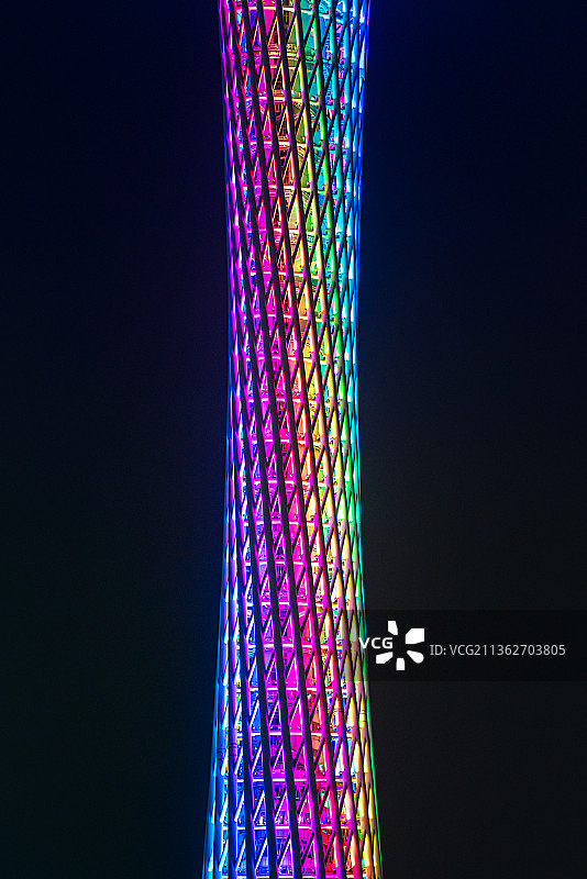 广州塔夜景小蛮腰夜景特写图片素材