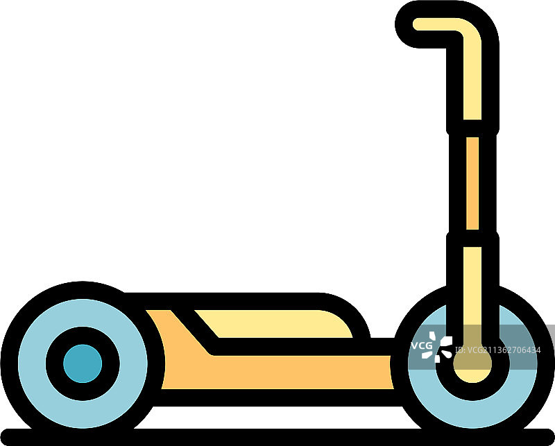 电动滑板车电机彩色轮廓图标图片素材