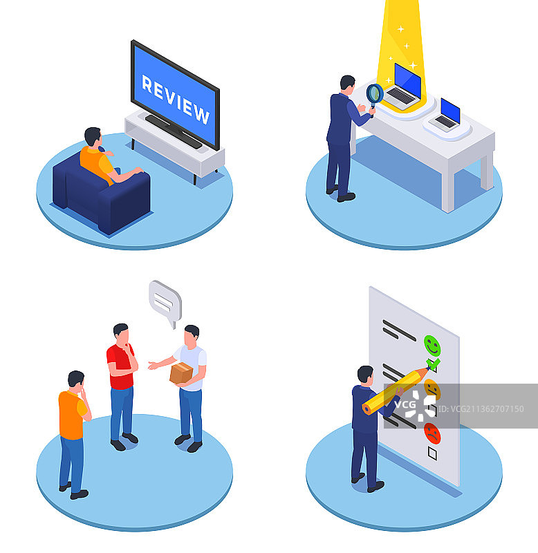 客户体验2.5D概念图片素材