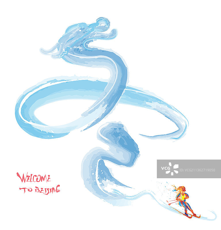 龙形状冬奥会图像图片素材