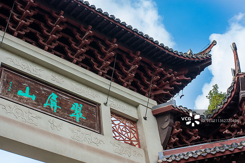 四川宜宾市翠屏区翠屏山景区大门入口牌坊特写图片素材