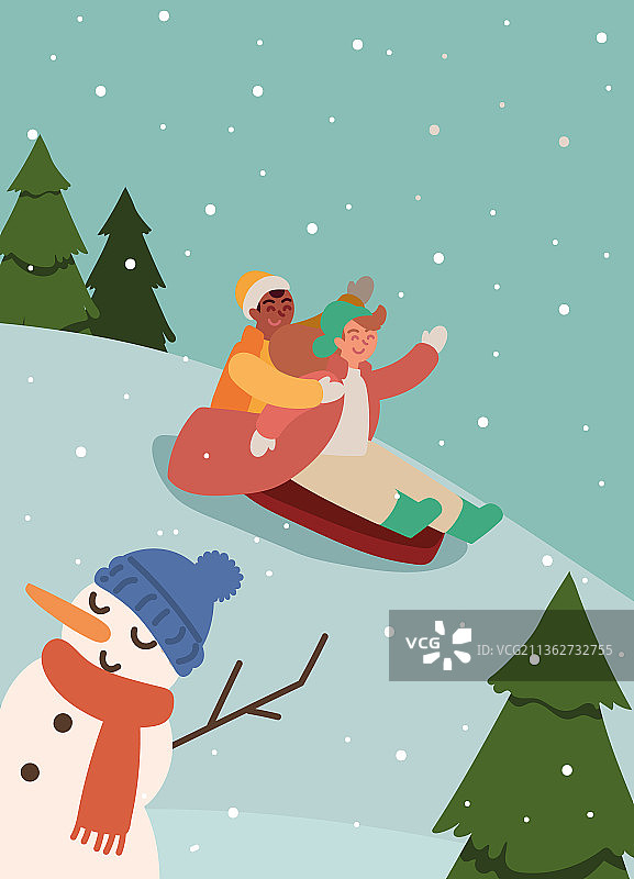 雪橇上的人图片素材