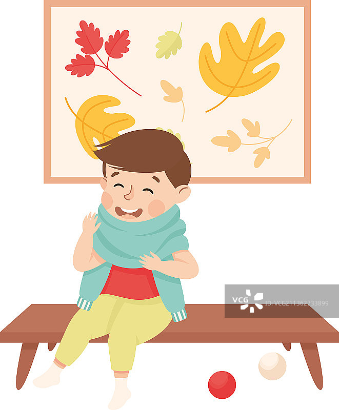 正在换衣服，穿毛衣的小男孩图片素材