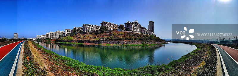 全景——运河风光图片素材