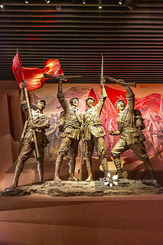 陕西省延安革命纪念馆：红军长征胜利到陕北（雕塑）图片素材