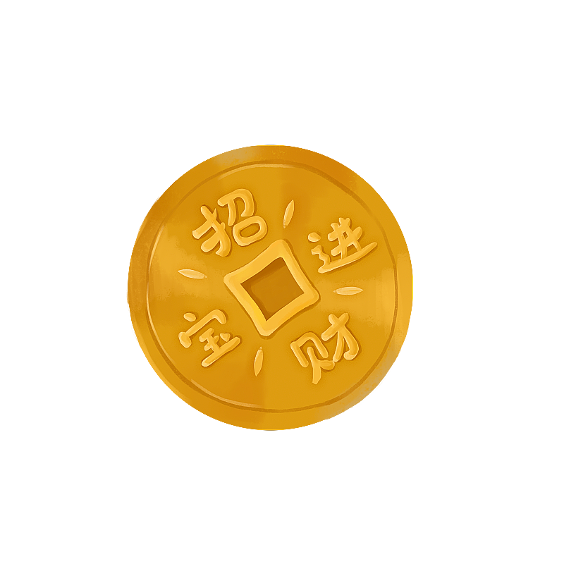 春节年俗插画元素铜钱钱币图片素材