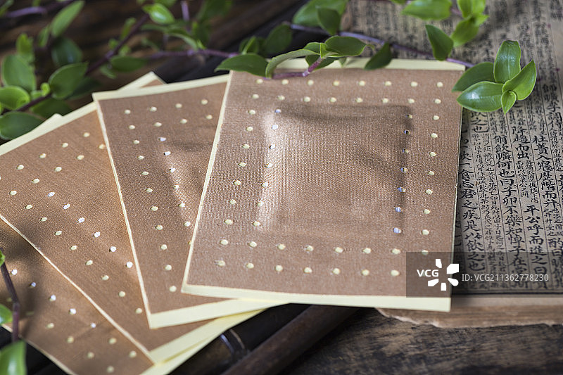 传统中成药药贴室内静物特写图片素材