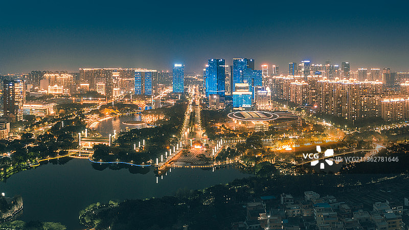 广东佛山千灯湖璀璨夜景图片素材
