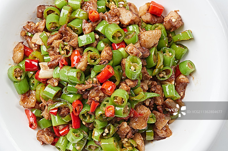 杭椒爆炒五花肉图片素材