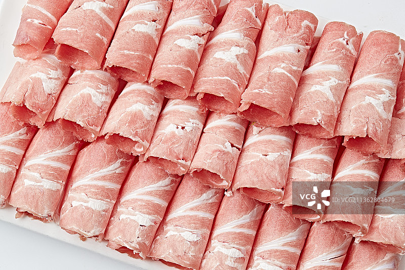 草原肥羊肉卷切片图片素材