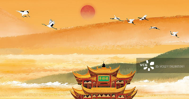昔人已乘黄鹤去，此地空余黄鹤楼。图片素材