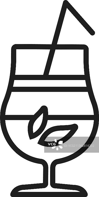 薄荷叶夏季冷饮鸡尾酒图标图片素材