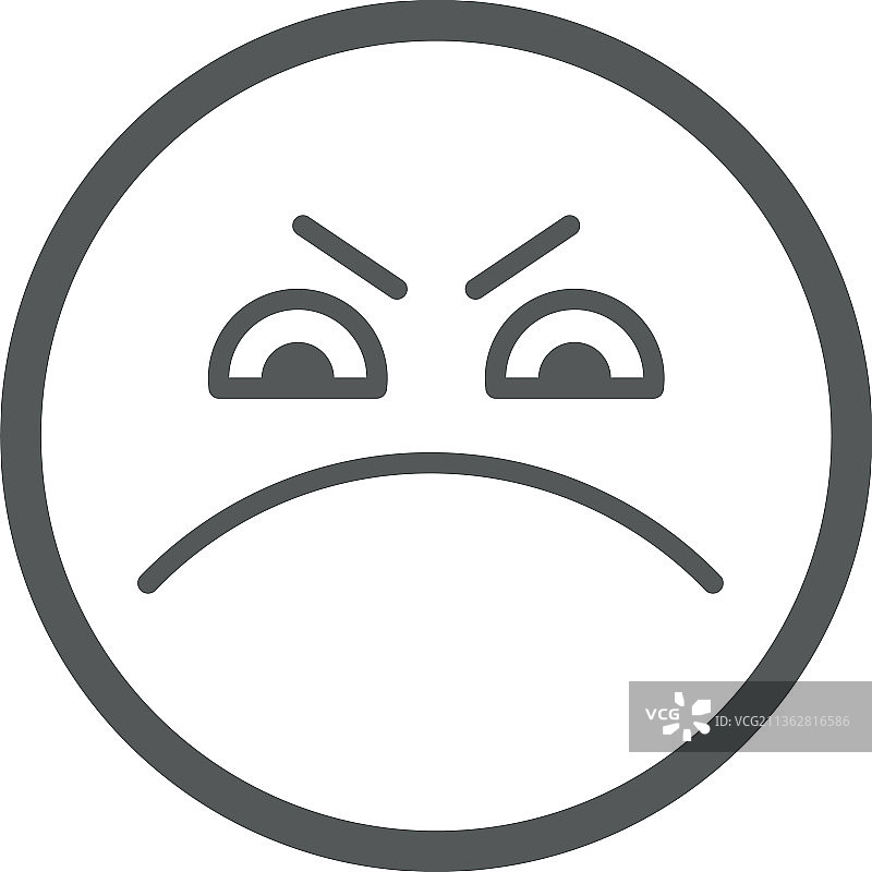 恼怒表情符号生气面部表情图标图片素材