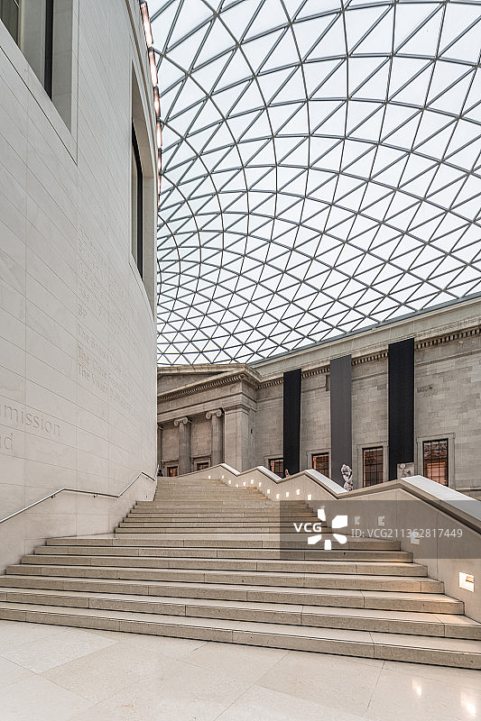 伦敦大英博物馆室内白色图片素材