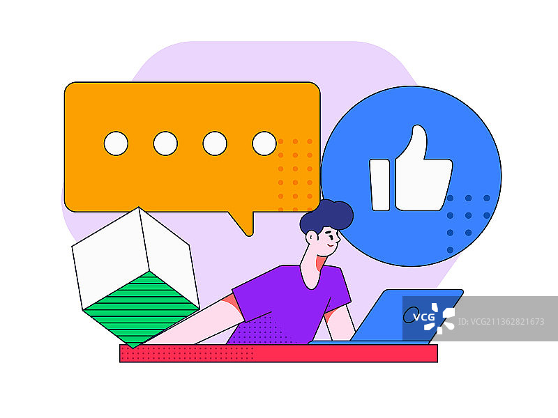 与咨询顾问进行沟通扁平矢量概念运营插画图片素材