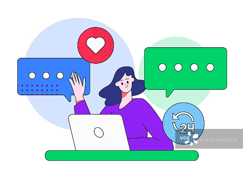 与咨询顾问进行沟通扁平矢量概念运营插画图片素材