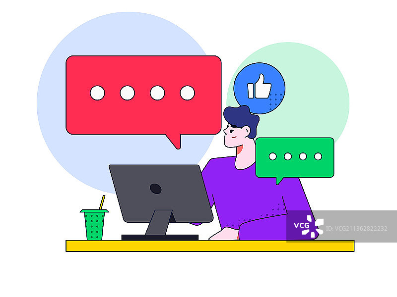 与咨询顾问进行沟通扁平矢量概念运营插画图片素材