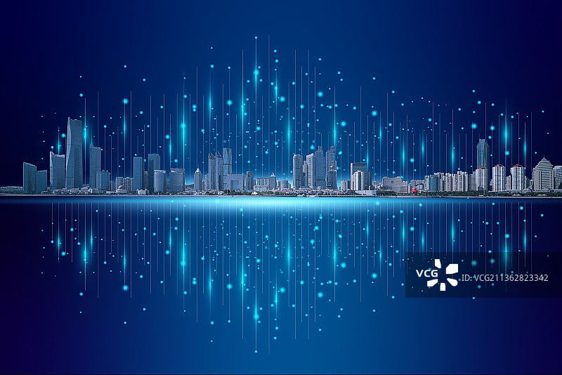 大数据科技概念城市图片素材