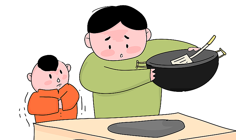 卡通漫画可爱手绘元素人物冬天做饭图片素材