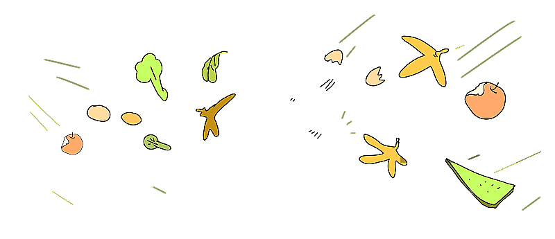 卡通漫画可爱手绘元素果皮垃圾图片素材