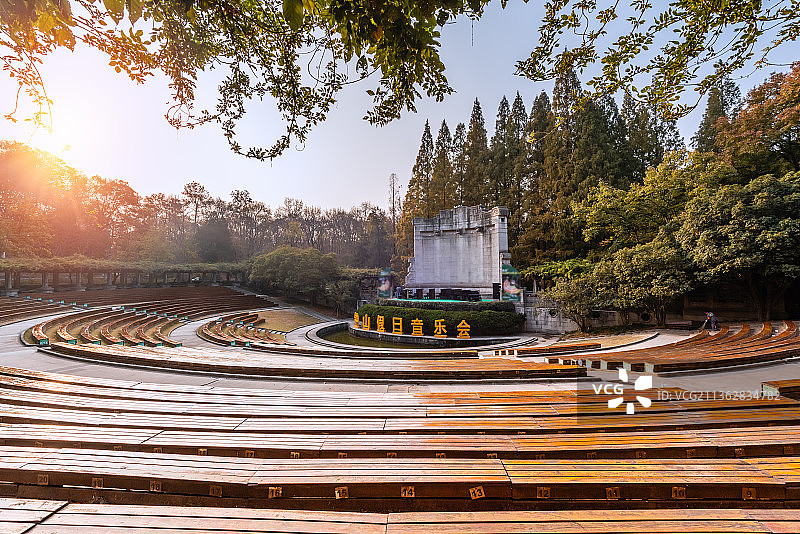 中国南京中山陵的音乐台照壁图片素材