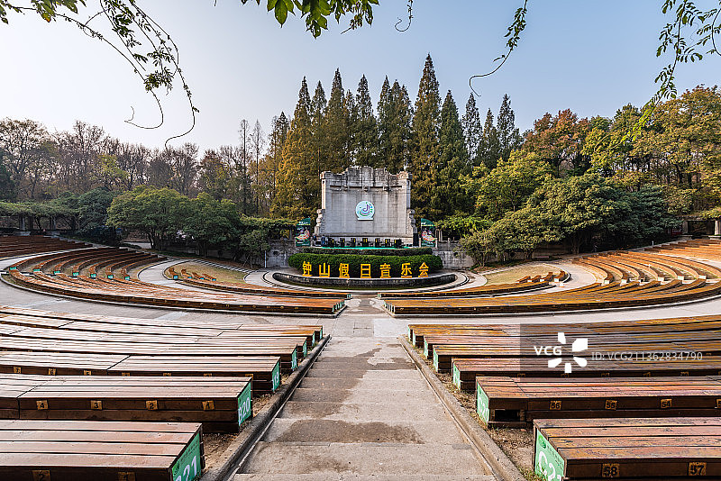 中国南京中山陵的音乐台照壁图片素材