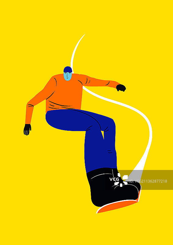 体育运动2022年北京滑雪运动冬天寒冷季节运动员比赛滑雪插画图片素材