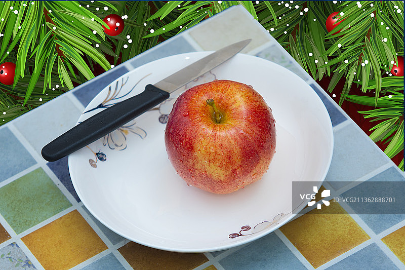 玫瑰红苹果（平安果）图片素材