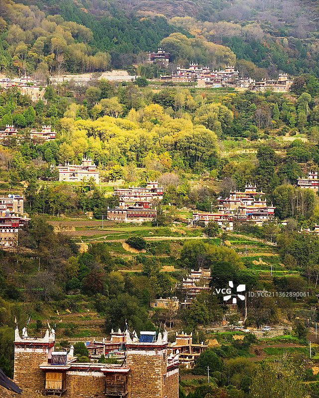 甲居藏寨，丹巴县，甘孜，最美乡村古镇图片素材