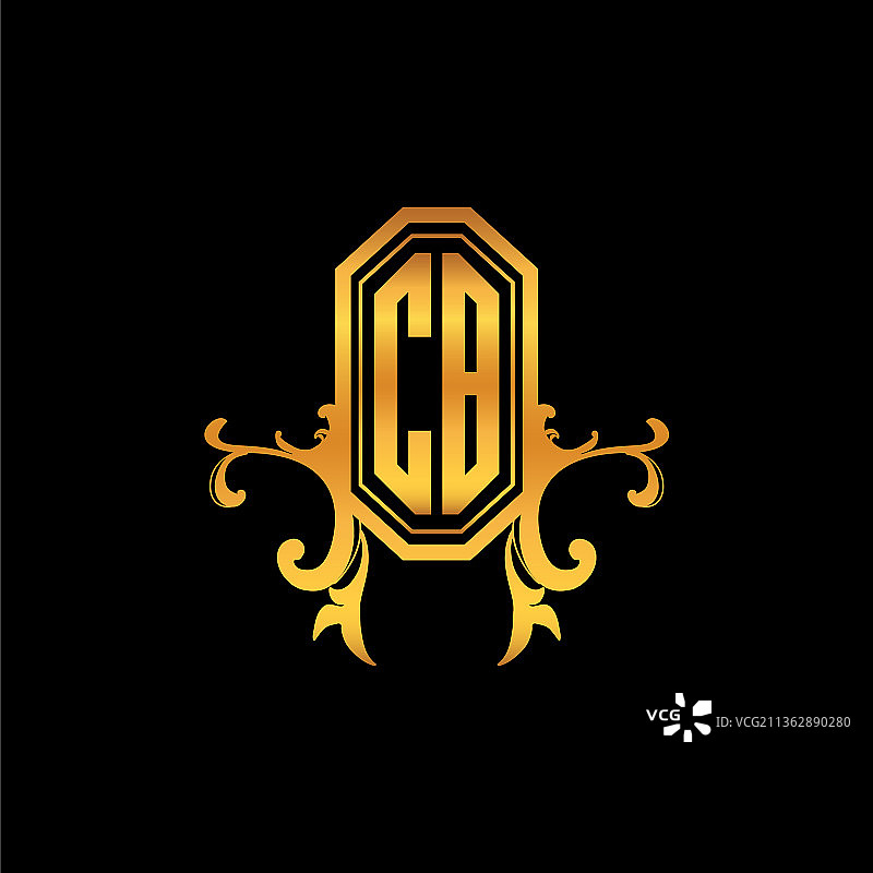 CB字母组合复古几何装饰标志图片素材