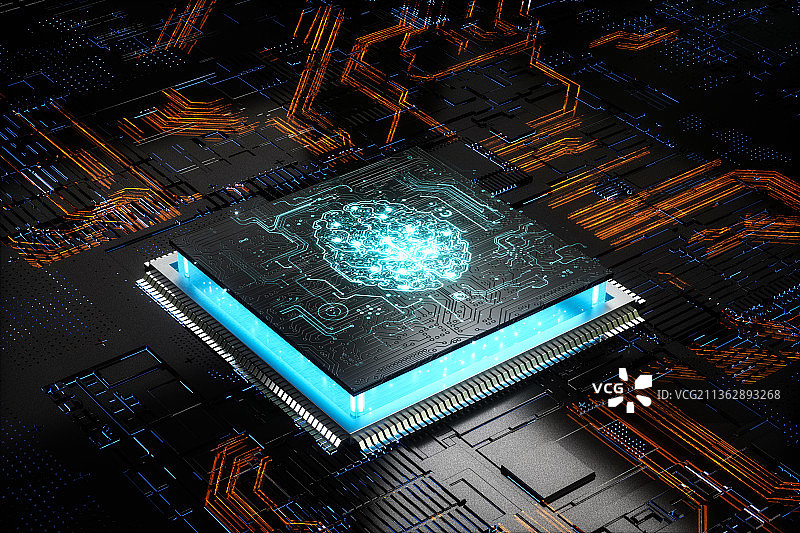 3D芯片和人工智能图片素材