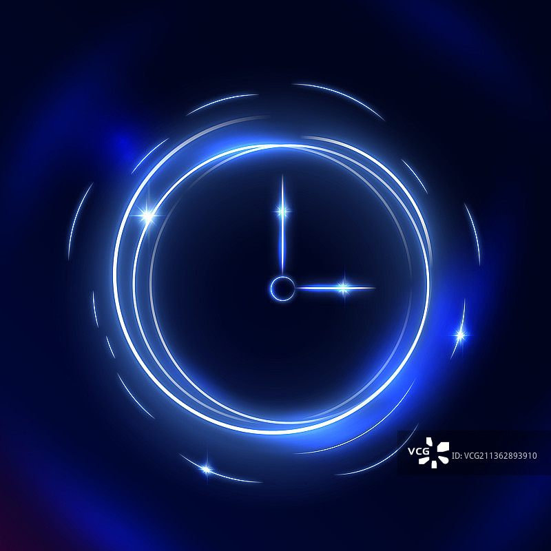 发光时钟霓虹灯时间图标图片素材