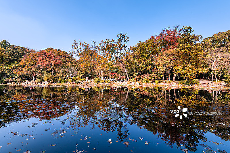 中国南京灵谷寺的红山门灵谷胜境图片素材