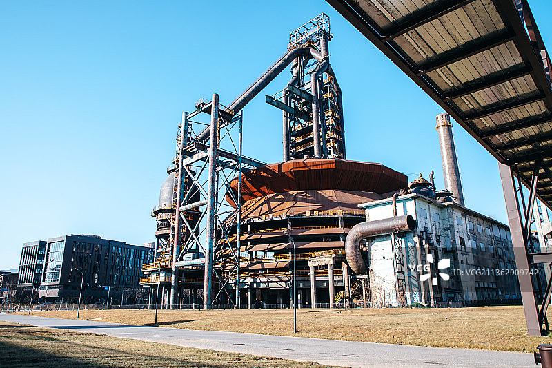 中国北京首钢园，北京钢铁博物馆图片素材