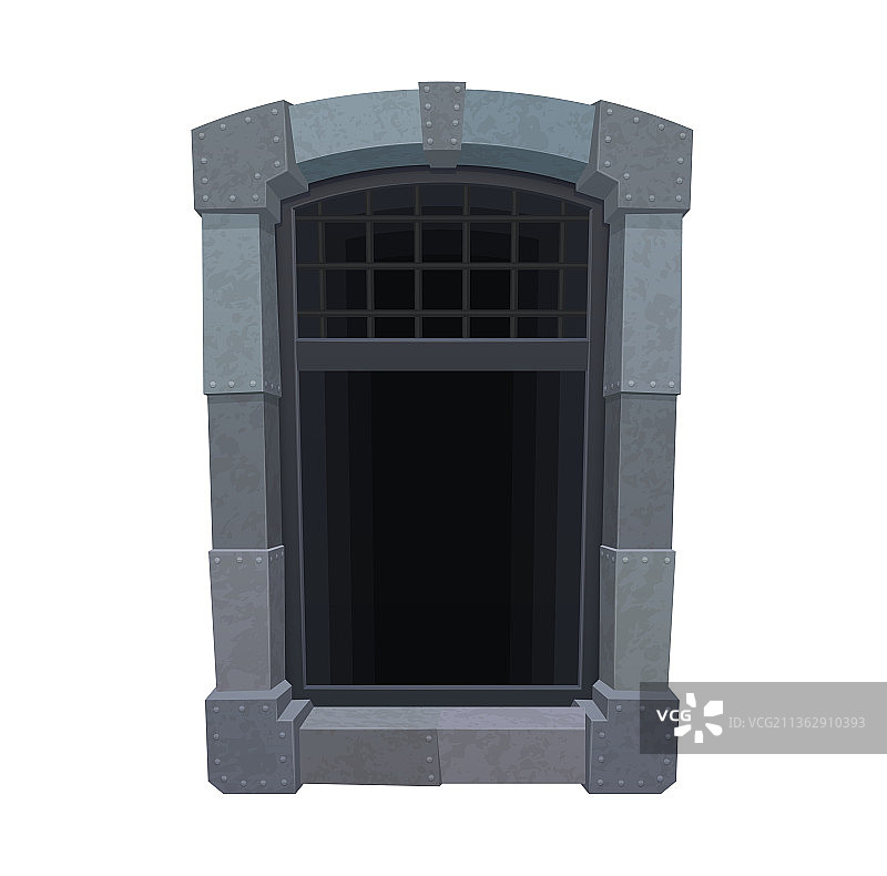 卡通中世纪金属栅栏监狱窗户图片素材