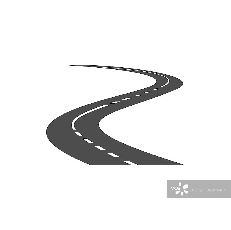 蜿蜒的高速公路沥青弯道图片素材