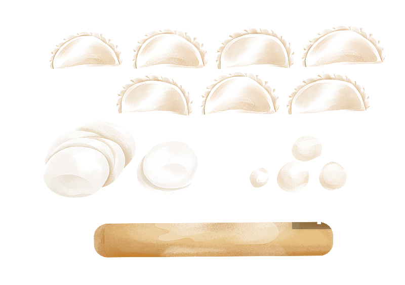 饺子的制作过程图片素材