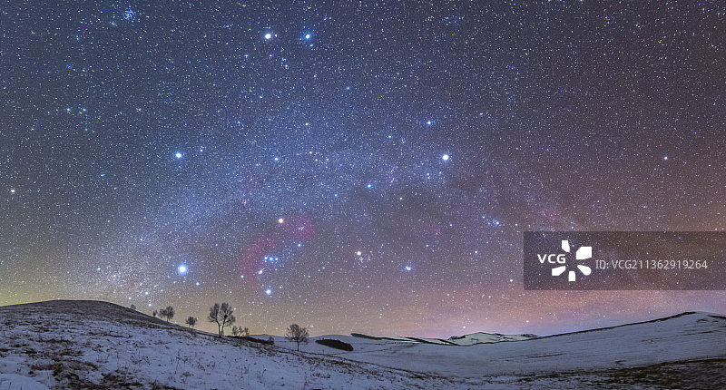 冬季银河星空雪原图片素材