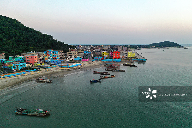 广东省汕尾市陆丰市金厢镇金厢滩航拍图片素材