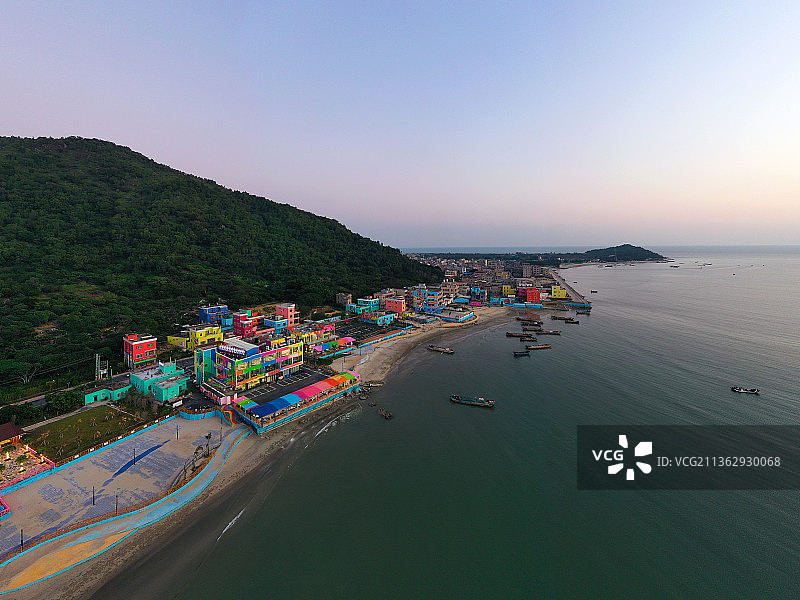 广东省汕尾市陆丰市金厢镇金厢滩航拍图片素材