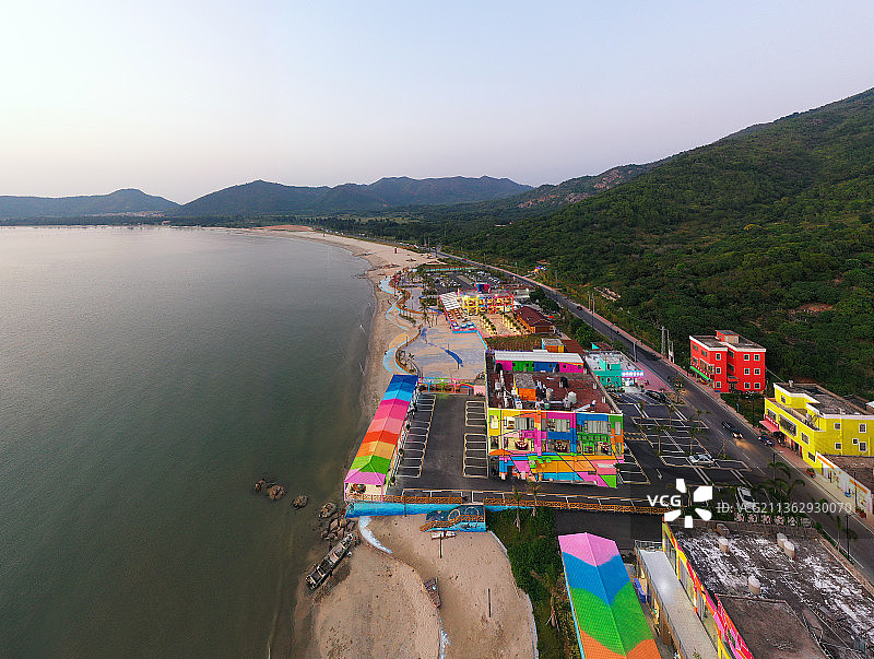 广东省汕尾市陆丰市金厢镇金厢滩航拍图片素材