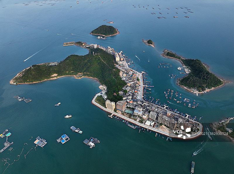 广东省惠州市大亚湾澳头小桂湾东升岛航拍图片素材
