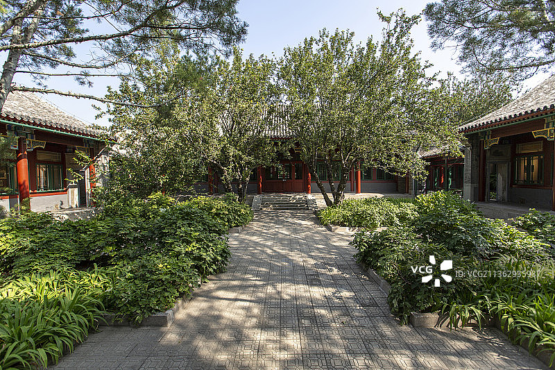 北京什刹海郭沫若故居：四合院风光图片素材