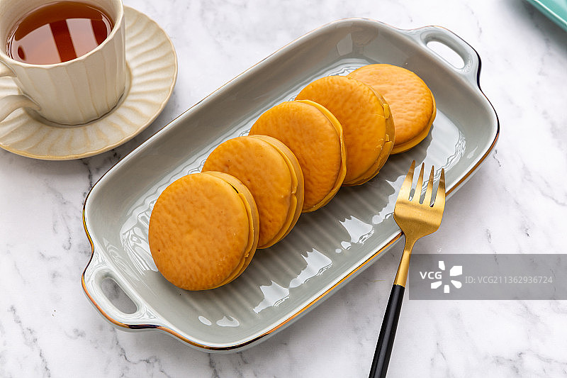 香蕉牛奶味芯饼图片素材