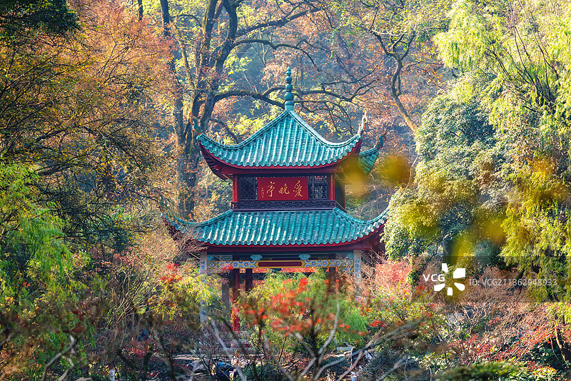 岳麓山爱晚亭秋色图片素材
