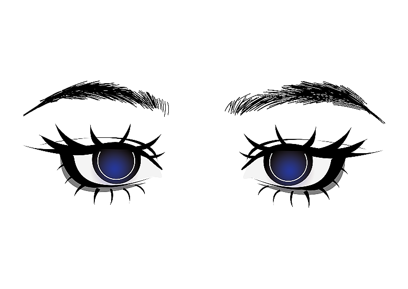 原创女性五官眼睛眉毛亮晶晶美人痣眼影美瞳化妆眼睫毛矢量元素图片素材